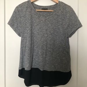 Grey Express Top With Built In Black Layer Look